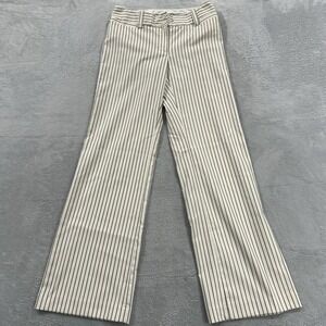 Express Correspondent Dress Pants Women 4 White Stripe Office Wide Leg Y2K